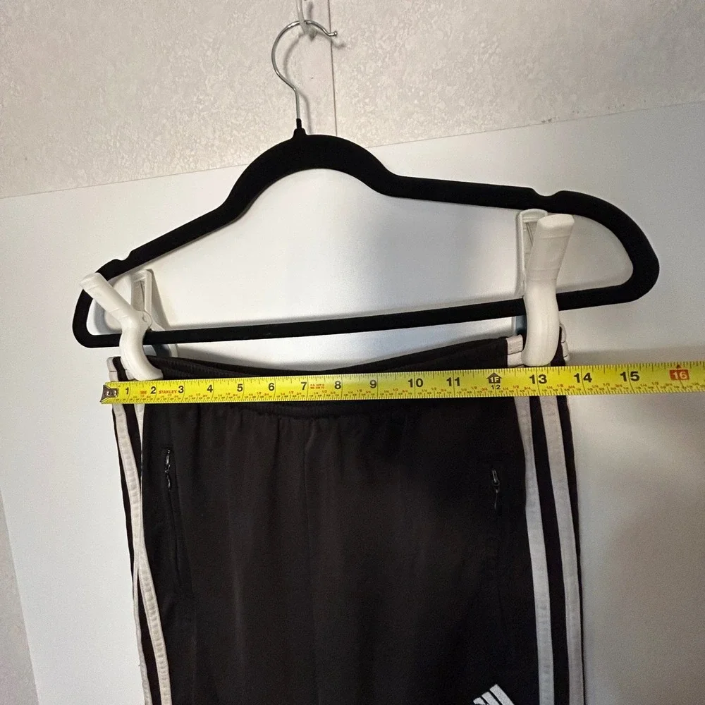 Y2K Adidas Small Black Breakaway Tear away Track Pants Snap Button 3 Stripes